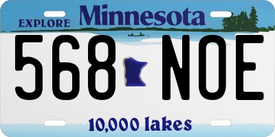 MN license plate 568NOE