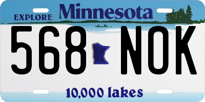 MN license plate 568NOK