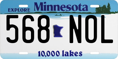 MN license plate 568NOL