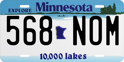 MN license plate 568NOM
