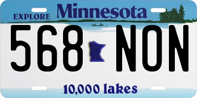 MN license plate 568NON