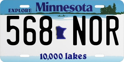 MN license plate 568NOR