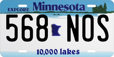 MN license plate 568NOS