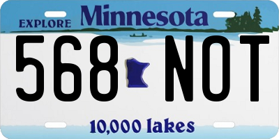 MN license plate 568NOT