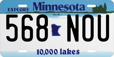 MN license plate 568NOU