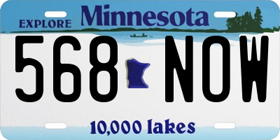 MN license plate 568NOW