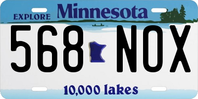 MN license plate 568NOX