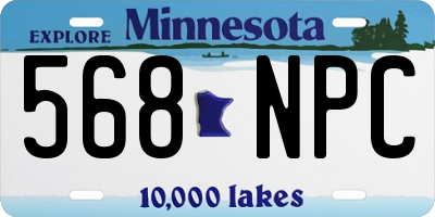 MN license plate 568NPC