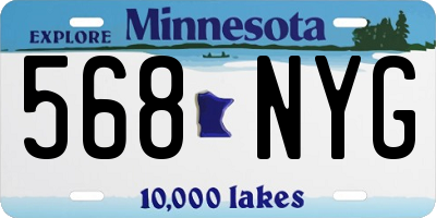 MN license plate 568NYG