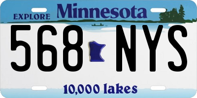 MN license plate 568NYS