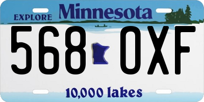 MN license plate 568OXF