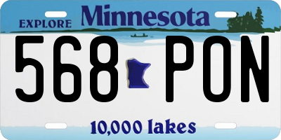 MN license plate 568PON