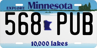 MN license plate 568PUB