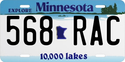 MN license plate 568RAC