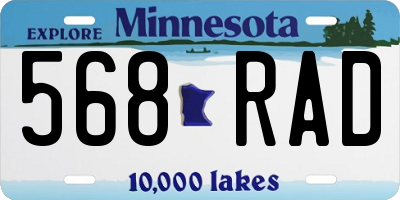 MN license plate 568RAD