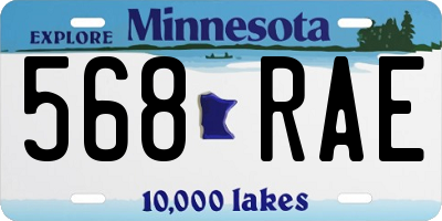 MN license plate 568RAE