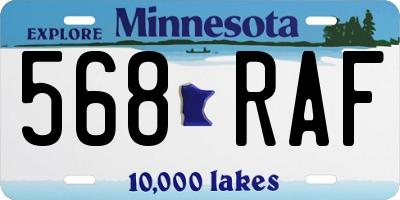 MN license plate 568RAF