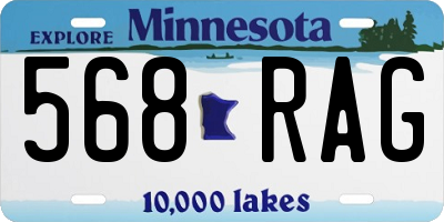 MN license plate 568RAG