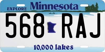 MN license plate 568RAJ