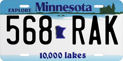 MN license plate 568RAK