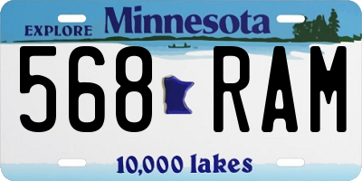 MN license plate 568RAM