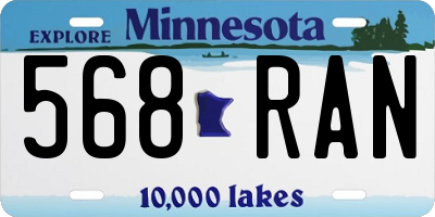 MN license plate 568RAN