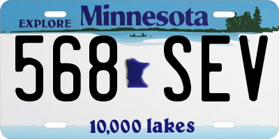 MN license plate 568SEV