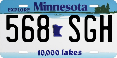 MN license plate 568SGH