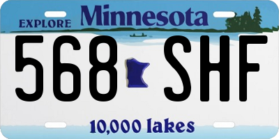 MN license plate 568SHF