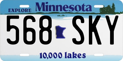MN license plate 568SKY
