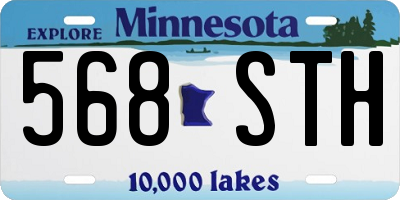 MN license plate 568STH