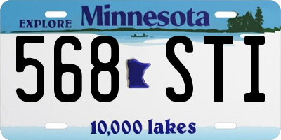 MN license plate 568STI