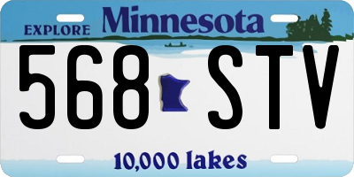 MN license plate 568STV