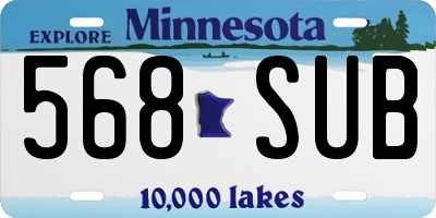 MN license plate 568SUB