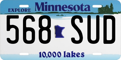 MN license plate 568SUD