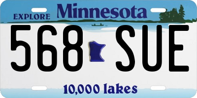 MN license plate 568SUE