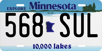 MN license plate 568SUL