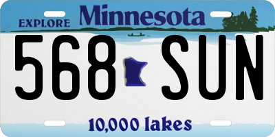 MN license plate 568SUN