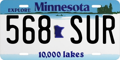 MN license plate 568SUR