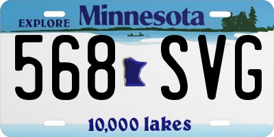MN license plate 568SVG