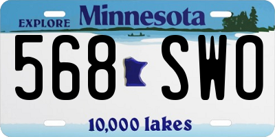 MN license plate 568SWO
