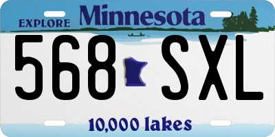 MN license plate 568SXL