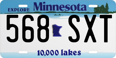 MN license plate 568SXT