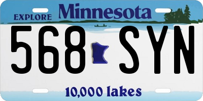 MN license plate 568SYN