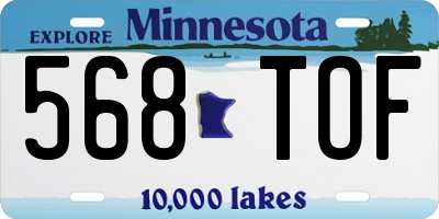 MN license plate 568TOF