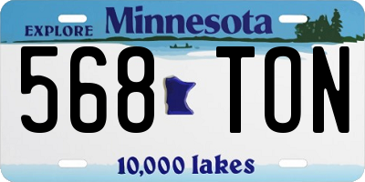 MN license plate 568TON