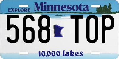 MN license plate 568TOP