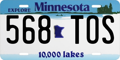 MN license plate 568TOS