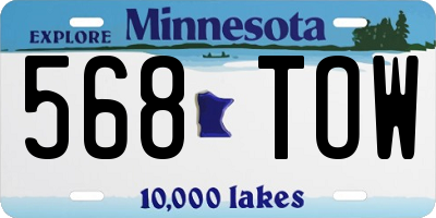 MN license plate 568TOW