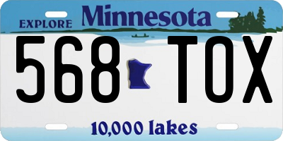 MN license plate 568TOX